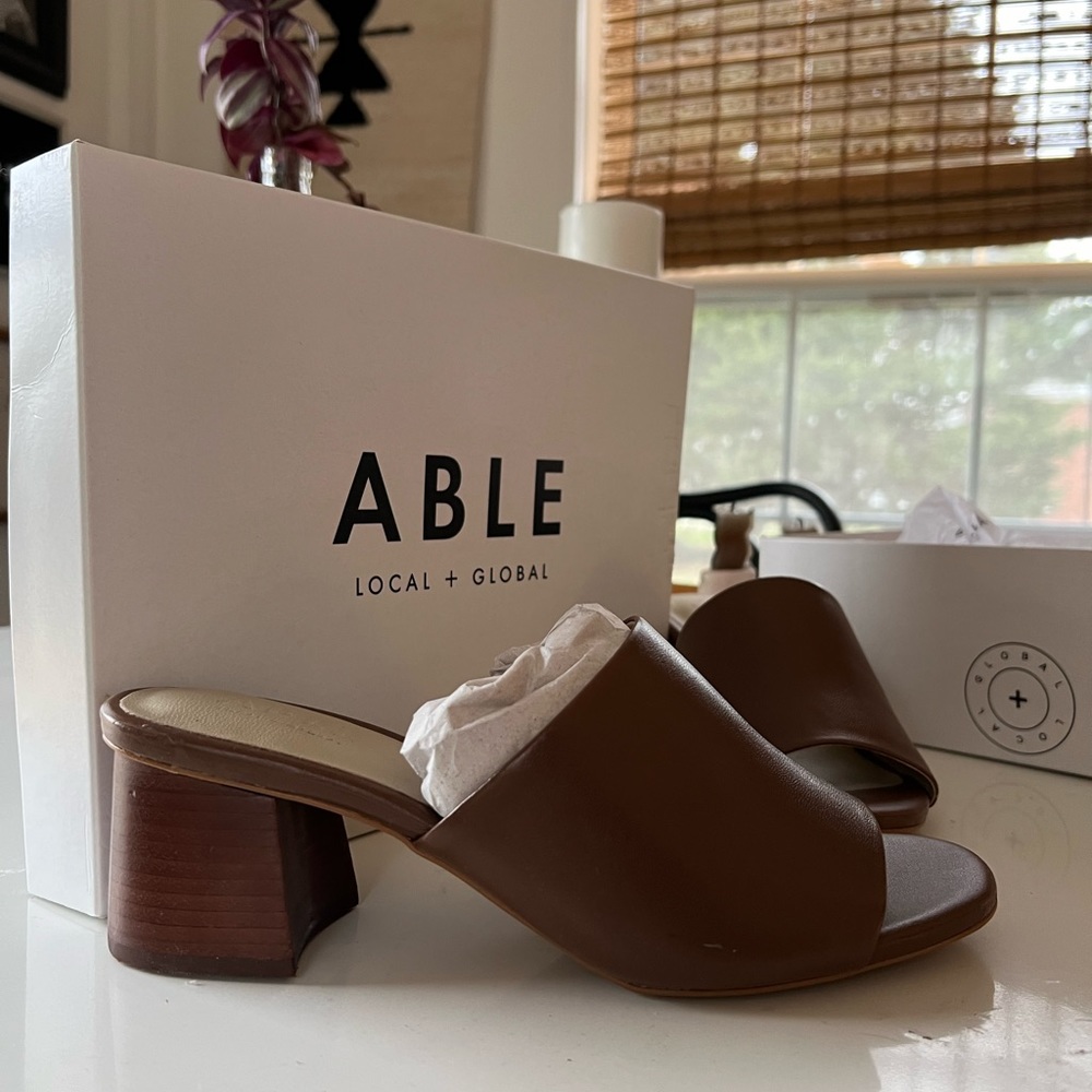ABLE Brown Savannah Heel Sandles